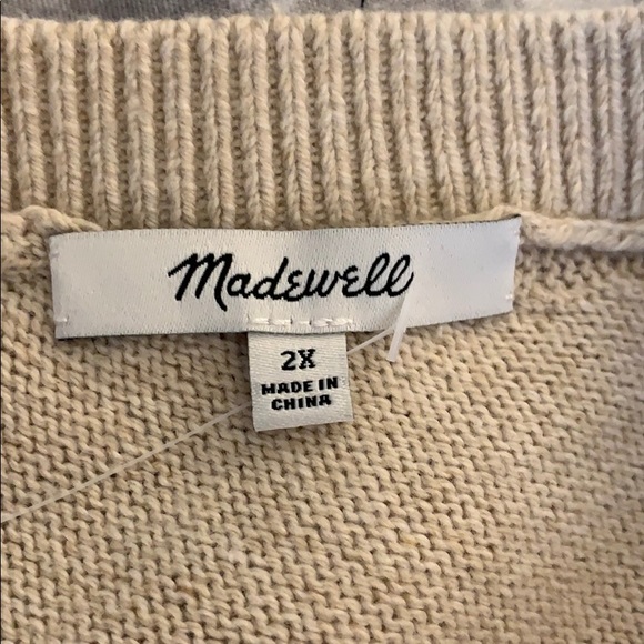 Madewell Double-V Pullover - Tan XXL - Picture 6 of 7